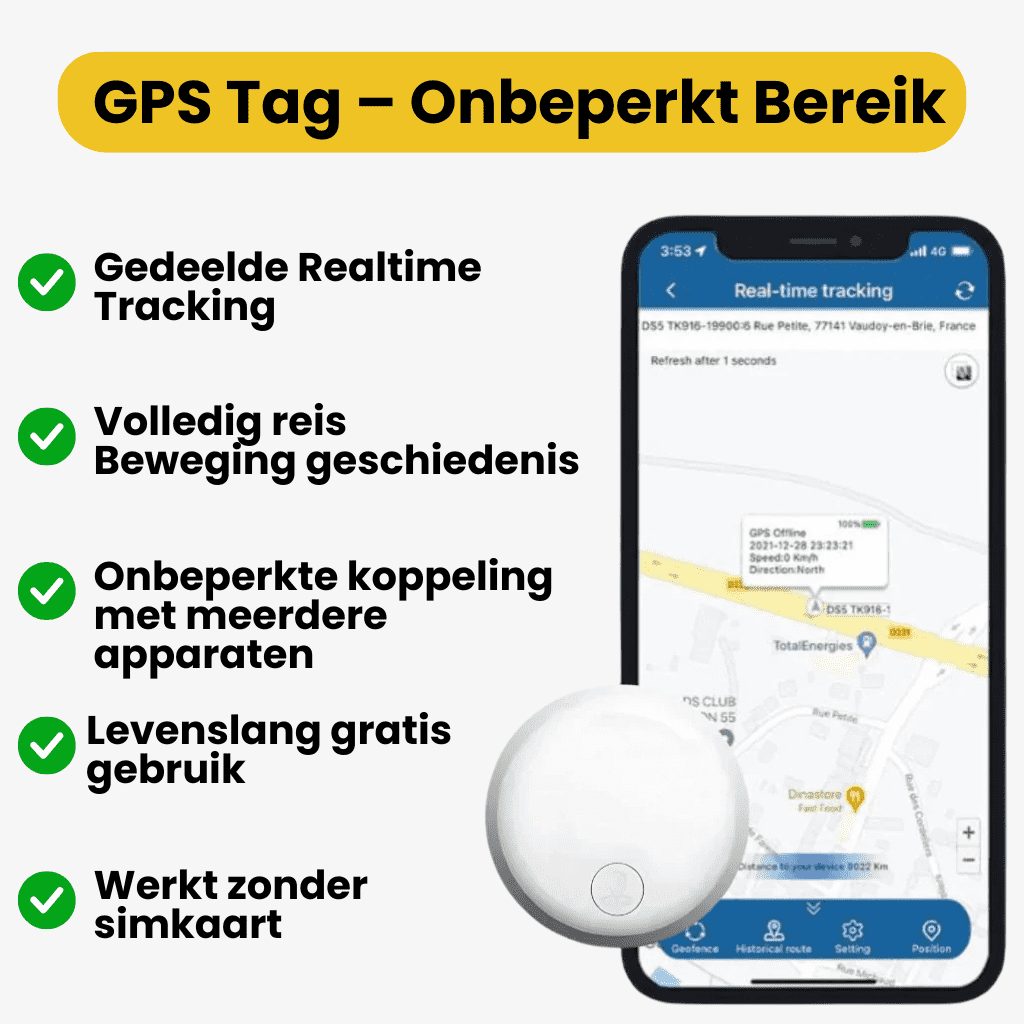 Real-Time Bicycle Location Tracker with App Control, No Monthly Fees, Waterproof GPS Device for Bike Security & Theft Prevention
