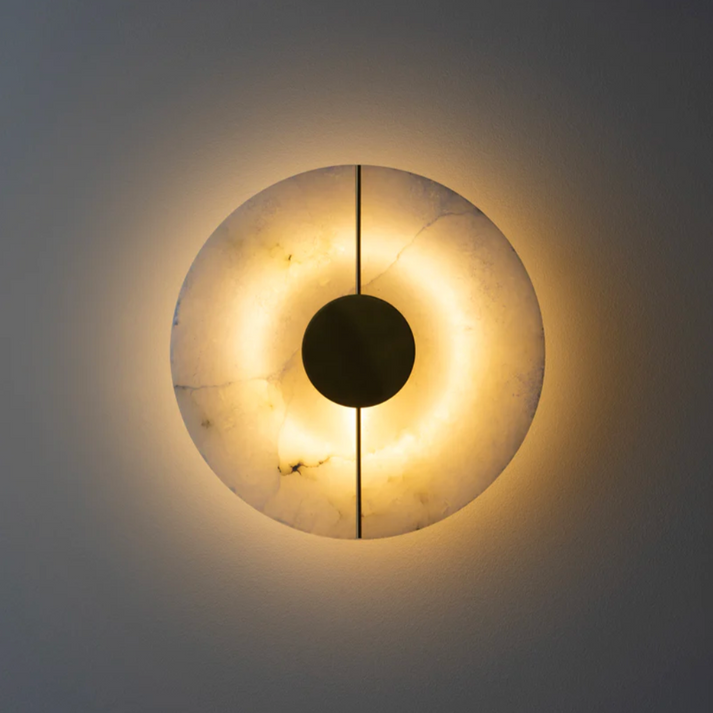 Marble Sconce Light 17 in LED Fixture Bedroom Hallway Reading Nook Vertical Modern Ambient Lighting for Quiet Spaces