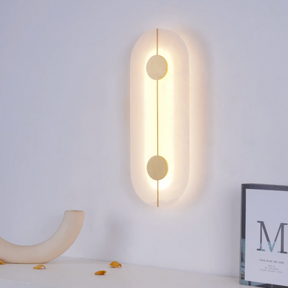 Marble Sconce Light 17 in LED Fixture Bedroom Hallway Reading Nook Vertical Modern Ambient Lighting for Quiet Spaces