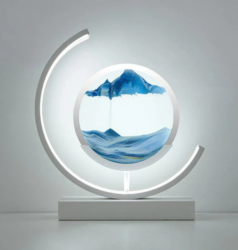 Lampe de table Ortekor au design élégant de paysage de sable | Éclairage unique pour table de chevet ou bureau pour une ambiance sereine