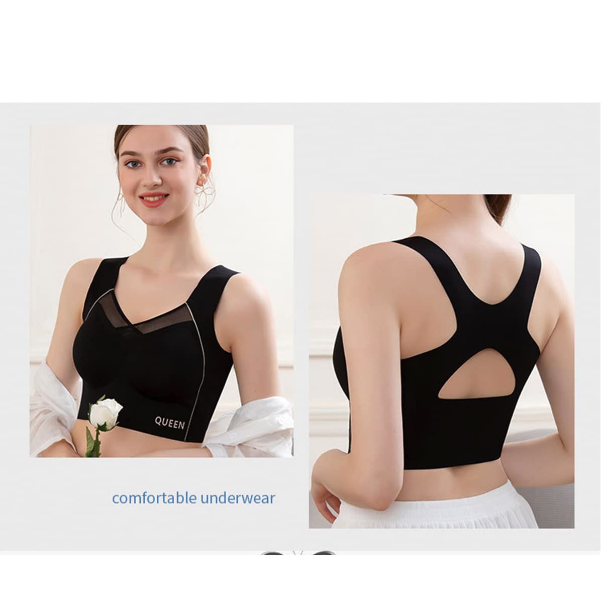 Wireless Full Coverage Support Bra with Cushioned Straps & Seamless Lift for All-Day Comfort