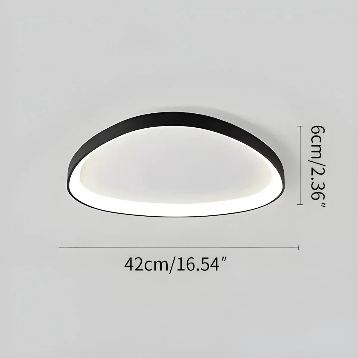 Plafonnier LED encastré ovale en métal de 17 po avec température de couleur réglable et intensité variable pour chambres, entrées et maisons contemporaines