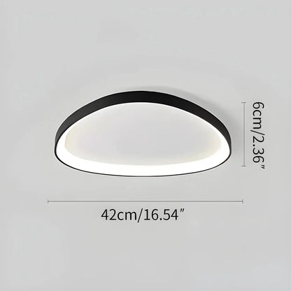 Plafonnier LED encastré ovale en métal de 17 po avec température de couleur réglable et intensité variable pour chambres, entrées et maisons contemporaines