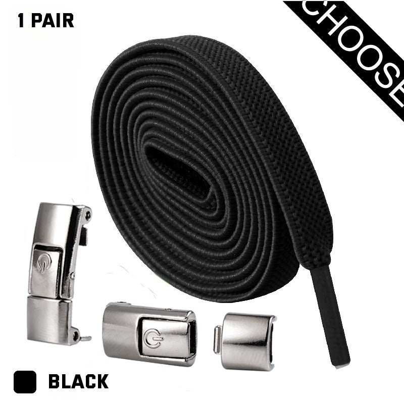 No-Tie Shoe Laces with Quick-Lock System – Elastic Lacing for Sneakers, Running Shoes & Everyday Footwear – One-Click Easy On/Off Closure