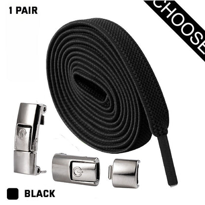 No-Tie Shoe Laces with Quick-Lock System – Elastic Lacing for Sneakers, Running Shoes & Everyday Footwear – One-Click Easy On/Off Closure