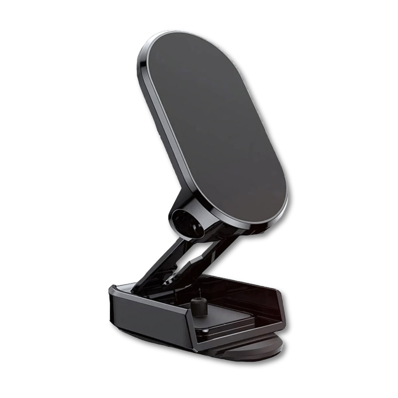 Magnetic Car Phone Mount with 360° Rotation & One-Hand Use for Dashboard or Windshield