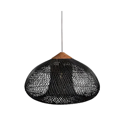 Woven Rattan Ceiling Light Fixture E26 Natural Boho Hanging Lamp for Dining Kitchen Island Bedroom Ambient Lighting Handcrafted Organic Text