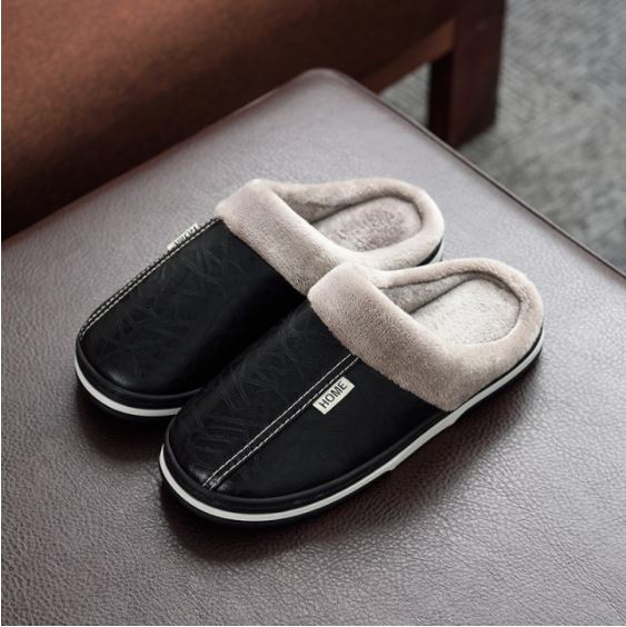 Waterproof Plush-Lined House Slippers with Anti-Slip Sole for Indoor & Outdoor Winter Comfort