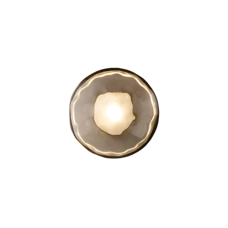 Modern Glass Sconce Light for Bedroom Hallway | Textured LED Wall Fixture Black or Gold Finish | Indoor Ambient Lighting