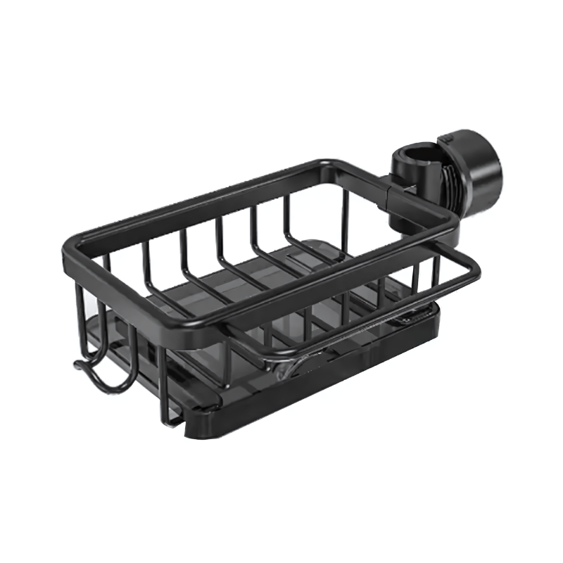 Over-Sink Caddy Organizer with Drainage Slots & Towel Hook for Kitchen Counter Storage