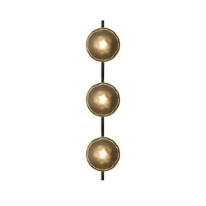 Modern Glass Sconce Light for Bedroom Hallway | Textured LED Wall Fixture Black or Gold Finish | Indoor Ambient Lighting