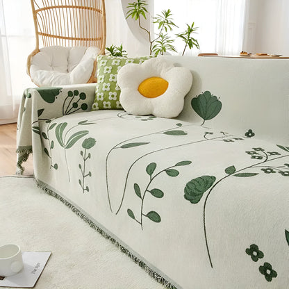 Blossom Sofa Cover - Reversible Microfiber,  Botanical Garden Throw