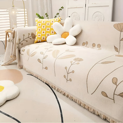 Blossom Sofa Cover - Reversible Microfiber,  Botanical Garden Throw