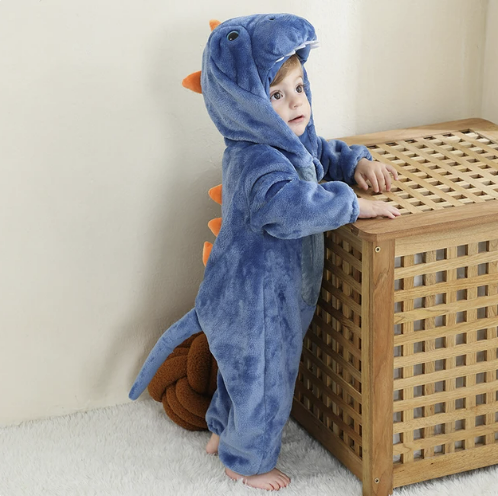 Infant Zip-Up Hooded Sleeper with Animal Character Costume Design for Boys & Girls | Soft Cotton Poly Blend Loungewear Pajamas for Babies 0-