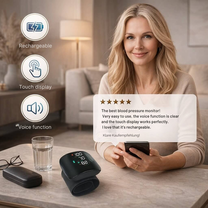 Tensiomètre au poignet | Écran tactile avec fonction vocale | Rechargeable