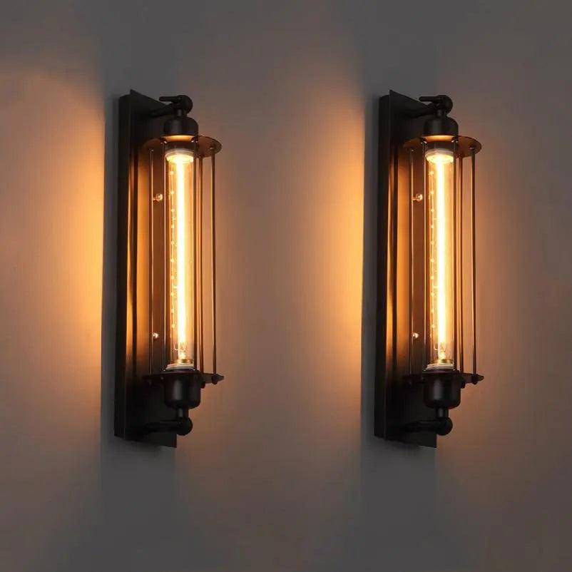 Retro Iron Wall Sconce with Black Finish for Living Room, Bedroom, Hallway, Dining Room & Bar Decor | Industrial Farmhouse Lighting Fixture