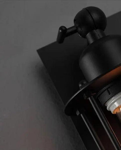 Retro Iron Wall Sconce with Black Finish for Living Room, Bedroom, Hallway, Dining Room & Bar Decor | Industrial Farmhouse Lighting Fixture