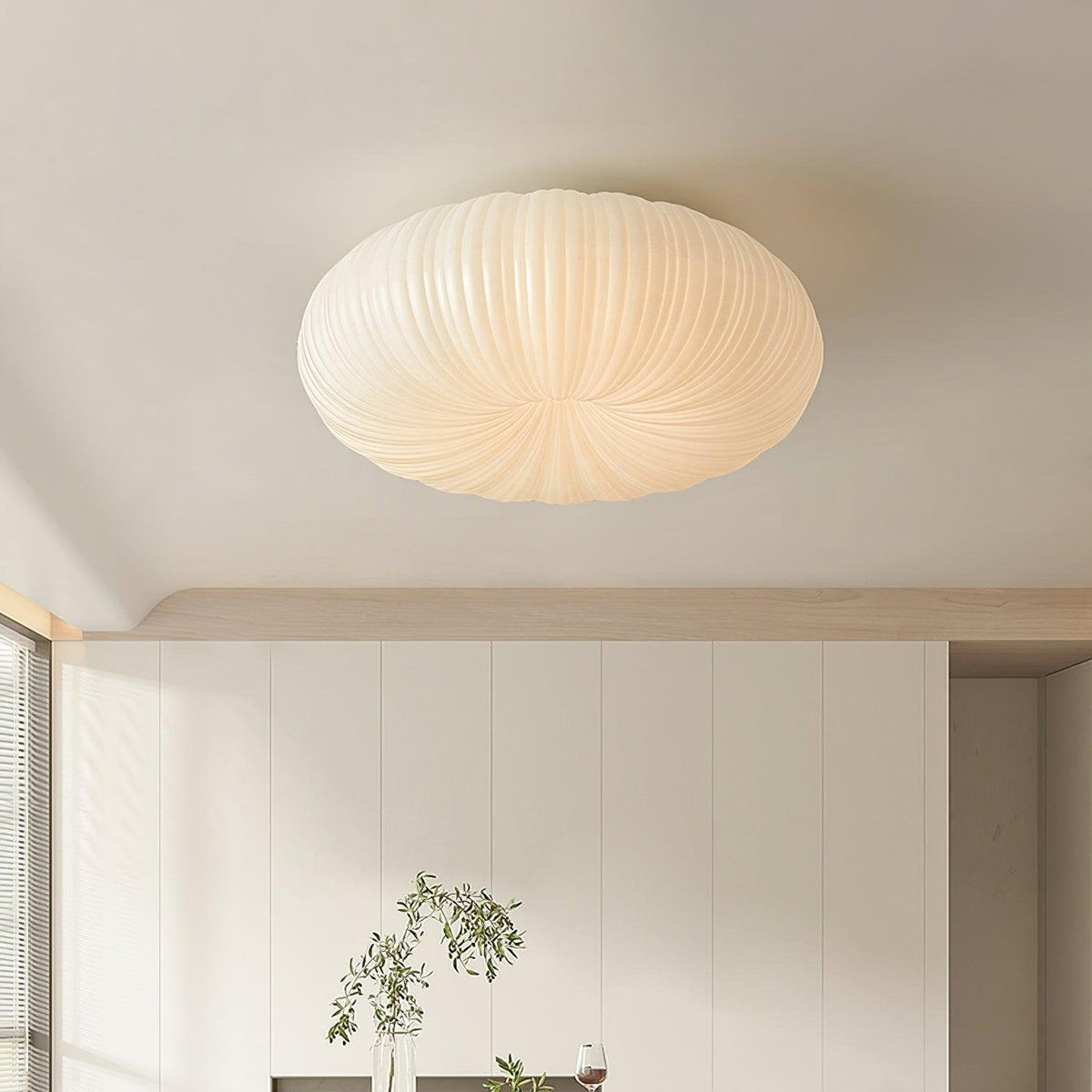 Plafonnier LED rond encastré avec télécommande, blanc, 22 pouces, intensité variable, pour chambre, salon, cuisine, luminaire moderne extra-plat