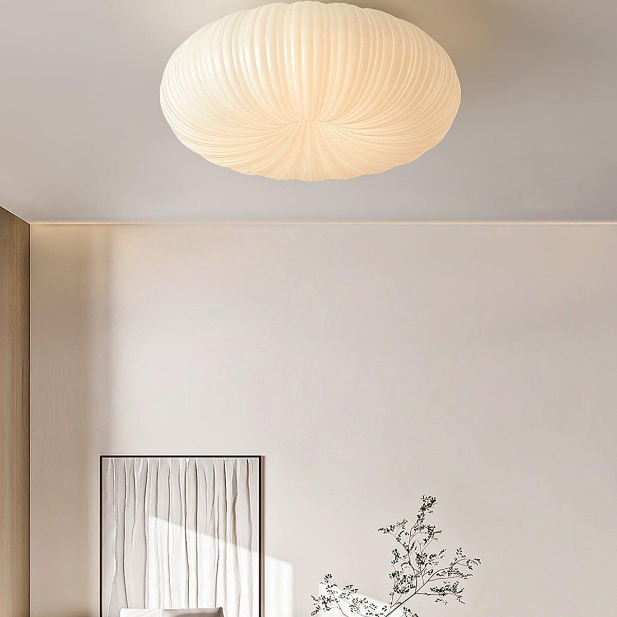 Plafonnier LED rond encastré avec télécommande, blanc, 22 pouces, intensité variable, pour chambre, salon, cuisine, luminaire moderne extra-plat