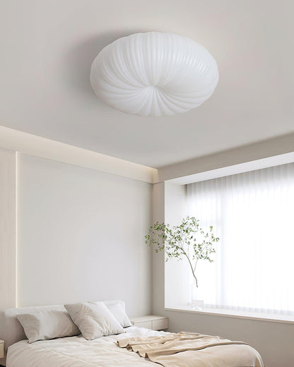LED Flush Mount Ceiling Fixture White Acrylic 18 in Dimmable Remote Control for Bedroom Living Room Hallway Modern Low Profile Indoor Lighti