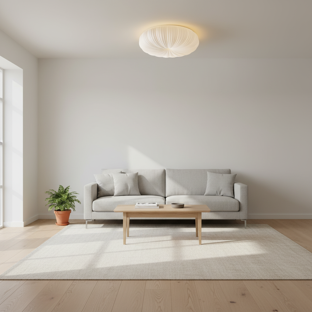 LED Flush Mount Ceiling Fixture White Acrylic 18 in Dimmable Remote Control for Bedroom Living Room Hallway Modern Low Profile Indoor Lighti