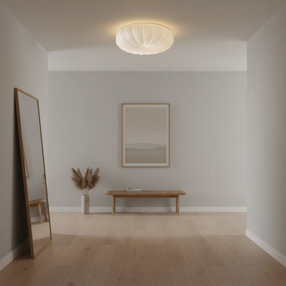 LED Flush Mount Ceiling Fixture White Acrylic 18 in Dimmable Remote Control for Bedroom Living Room Hallway Modern Low Profile Indoor Lighti