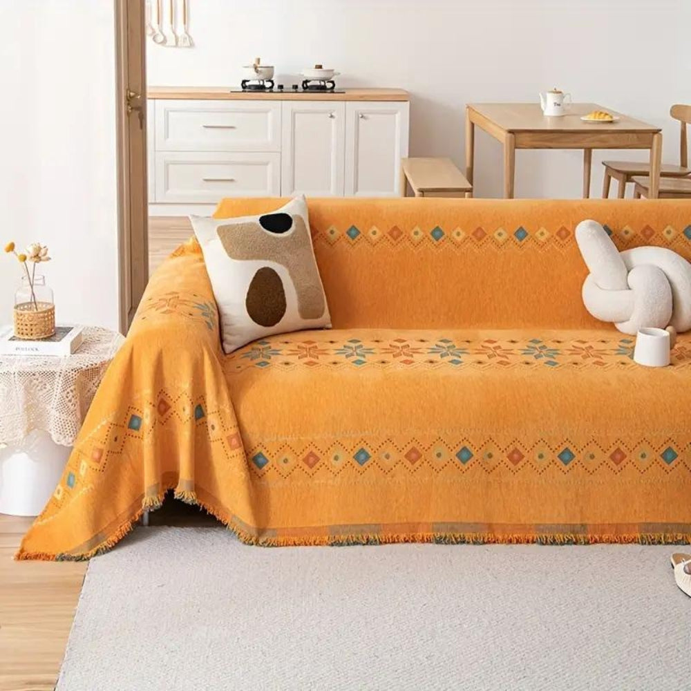 Bohara Sofa Cover - Durable Microfiber Blend, Non-Slip Boho Design
