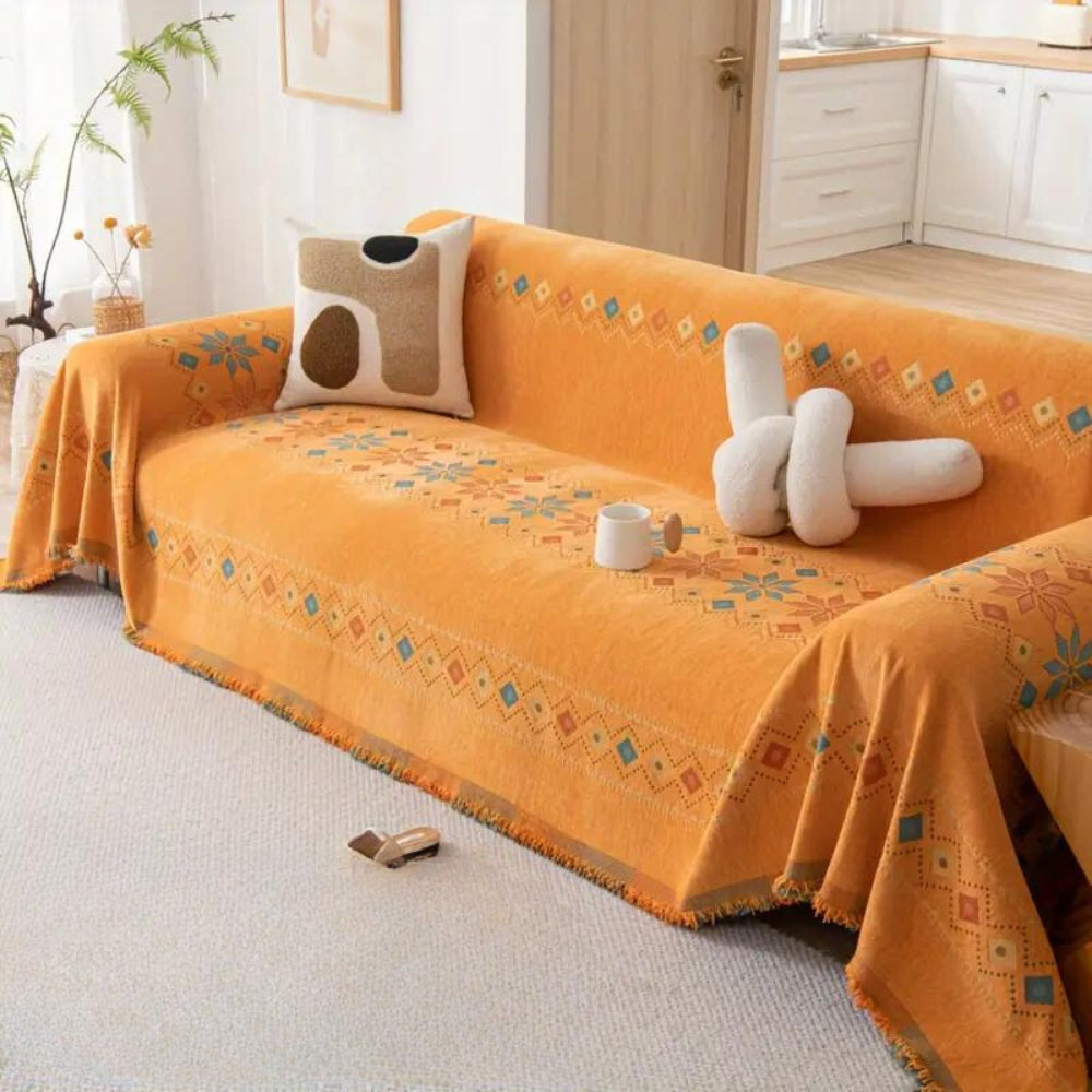 Bohara Sofa Cover - Durable Microfiber Blend, Non-Slip Boho Design