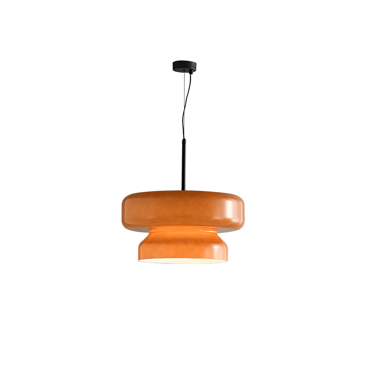 Glass Sphere Hanging Light Fixture LED Adjustable Height Brown 16 Inch Modern Ceiling Lamp for Kitchen Island Dining Room Breakfast Nook Liv