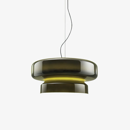 Glass Sphere Hanging Light Fixture LED Adjustable Height Brown 16 Inch Modern Ceiling Lamp for Kitchen Island Dining Room Breakfast Nook Liv