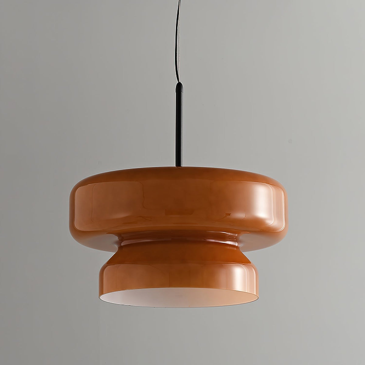 Glass Sphere Hanging Light Fixture LED Adjustable Height Brown 16 Inch Modern Ceiling Lamp for Kitchen Island Dining Room Breakfast Nook Liv