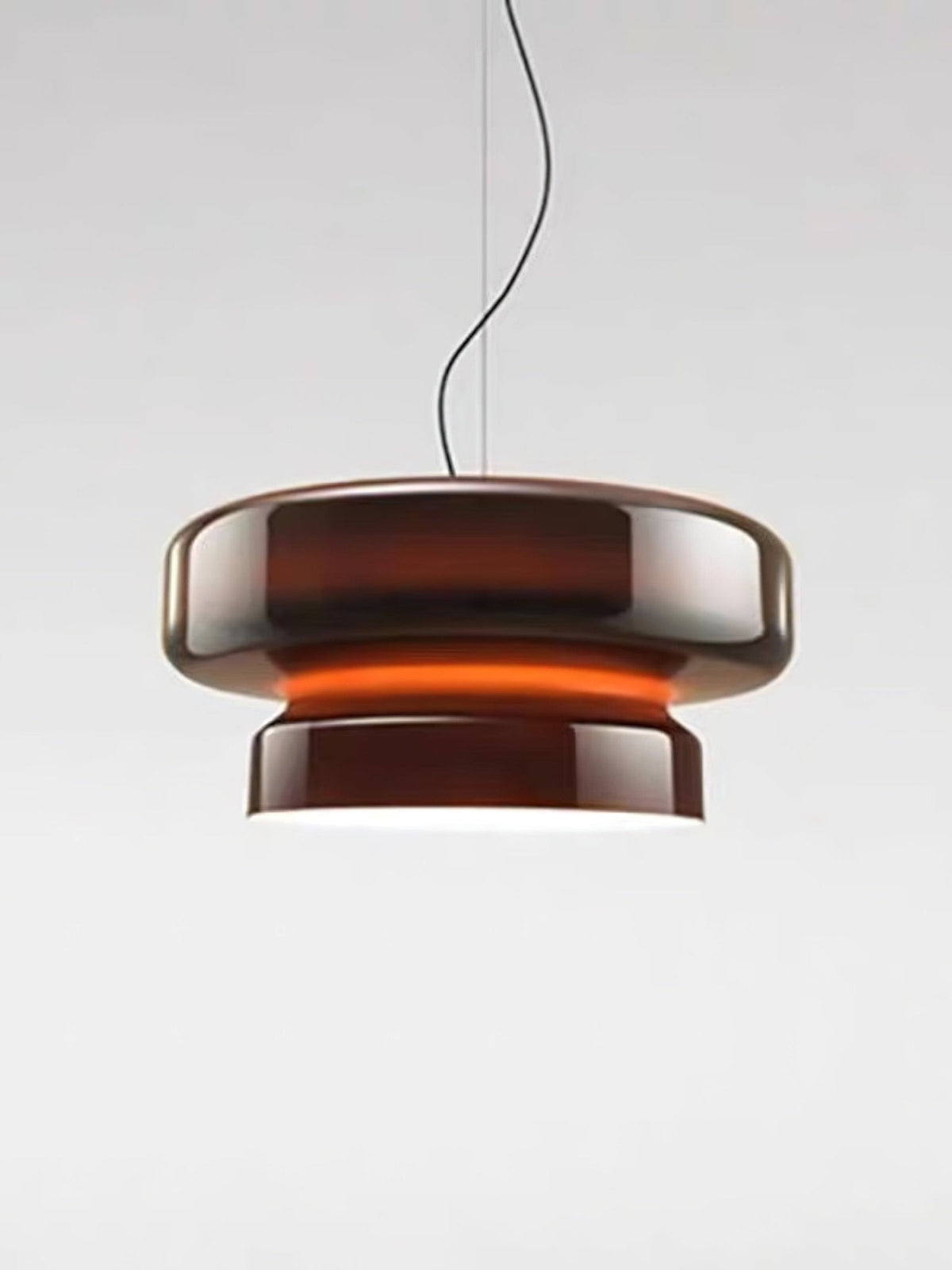 Glass Sphere Hanging Light Fixture LED Adjustable Height Brown 16 Inch Modern Ceiling Lamp for Kitchen Island Dining Room Breakfast Nook Liv