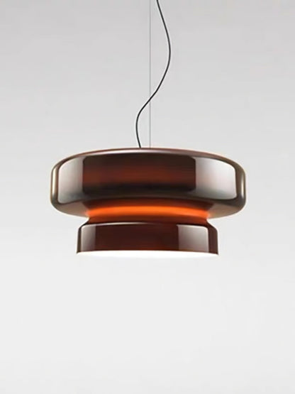 Glass Sphere Hanging Light Fixture LED Adjustable Height Brown 16 Inch Modern Ceiling Lamp for Kitchen Island Dining Room Breakfast Nook Liv