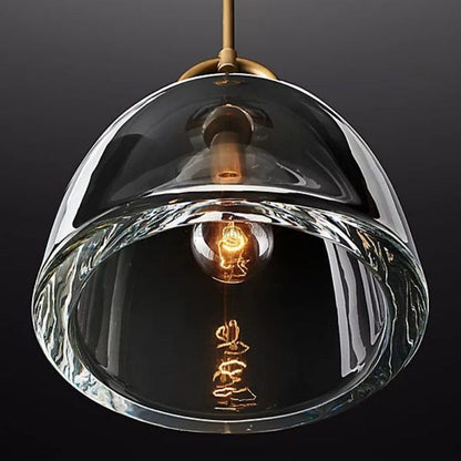 Glass Dome Hanging Light Fixture Adjustable Height Kitchen Island Pendant 7-14 Inch Ceiling Downlight