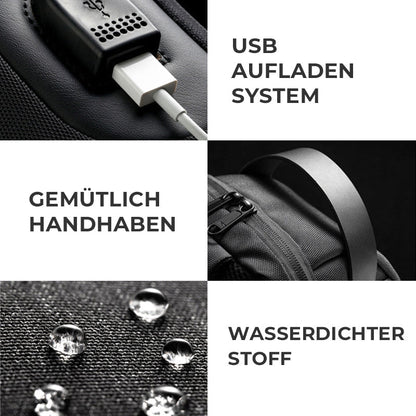 Ortekor Ortekor | Sac à bandoulière noir en matériau imperméable et fermeture antivol | Design élégant pour un usage quotidien
