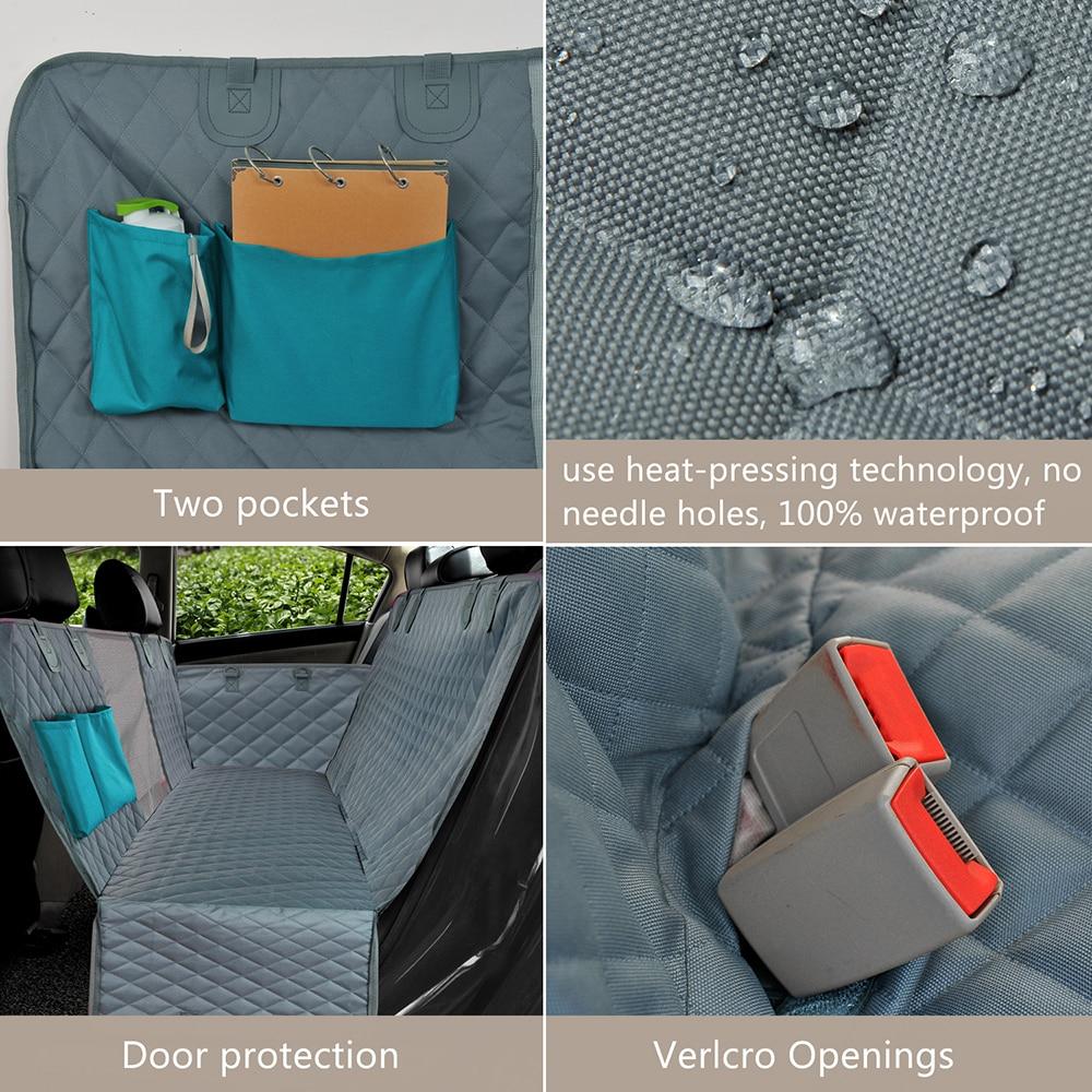 Housse de siège auto pour chien avec clips de sécurité et centre en filet | Conception écologique pour des voyages sécurisés