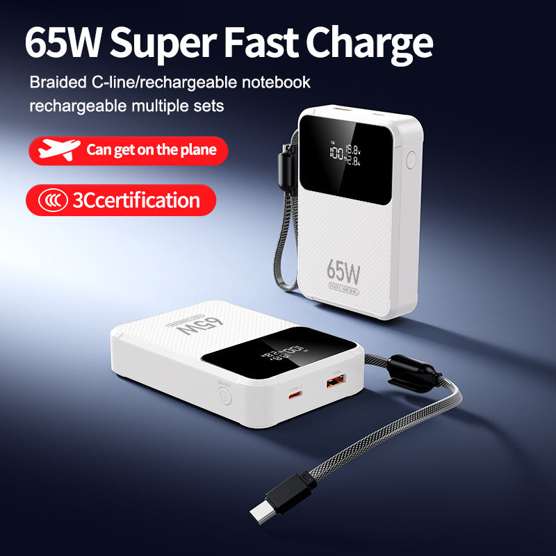Portable Power Bank with 65W Fast Charging & Digital Display | Multi-Device Charging Solution