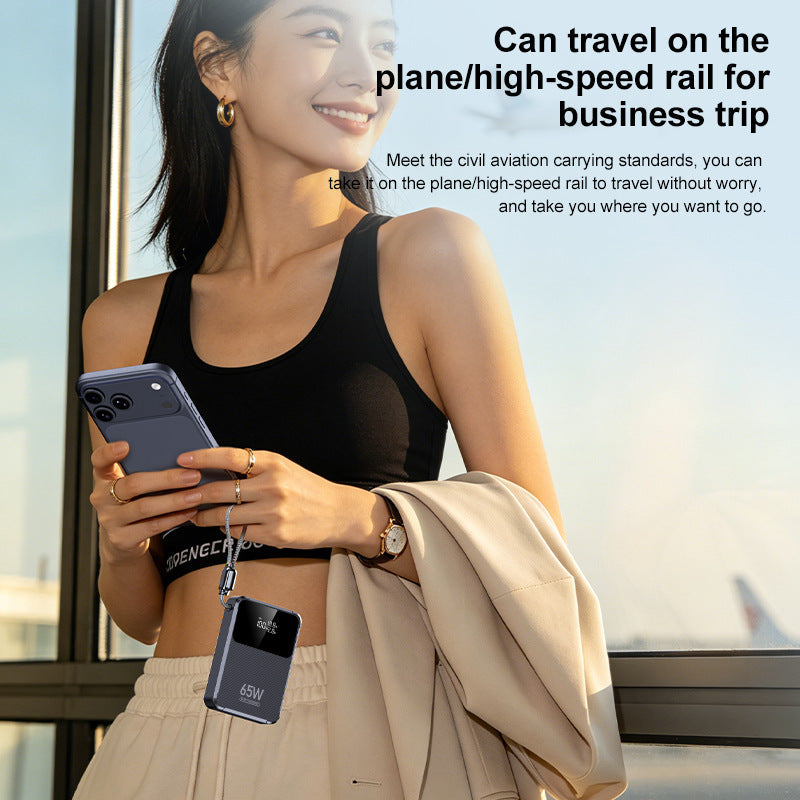 Portable Power Bank with 65W Fast Charging & Digital Display | Multi-Device Charging Solution
