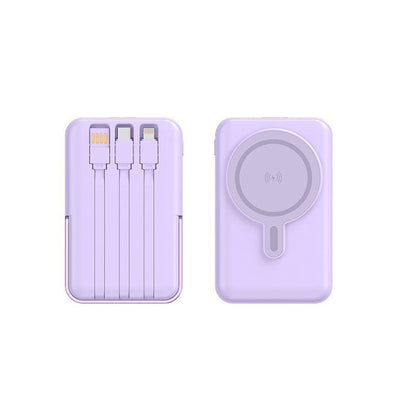 Ortekor Portable Charger Power Bank with Integrated Charging Cable & Wireless Charging – Best Power Bank for iPhone, Samsung & USB-C Devices