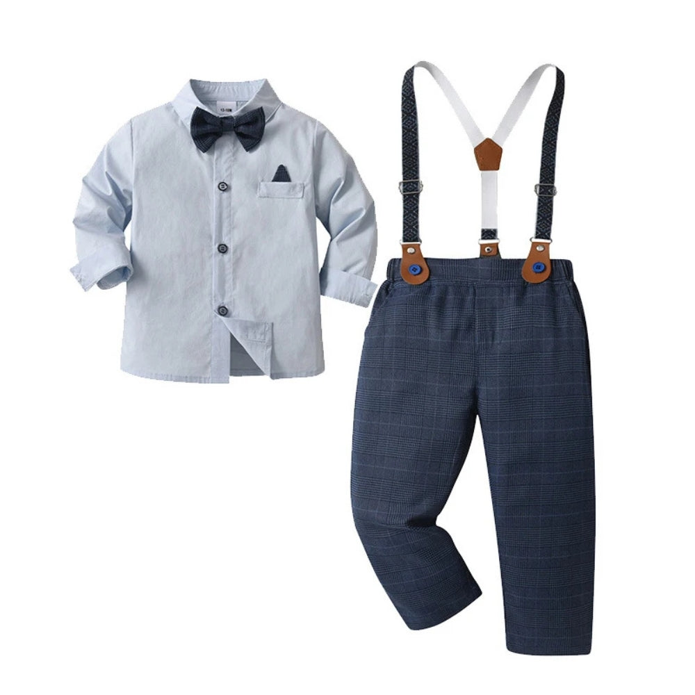 Boys Formal 3-Piece Suit Set with Shirt, Vest, Pants & Bow Tie for Weddings, Parties, Special Occasions | Toddler Kids Dress Outfit