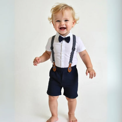 Boys Formal 3-Piece Suit Set with Shirt, Vest, Pants & Bow Tie for Weddings, Parties, Special Occasions | Toddler Kids Dress Outfit