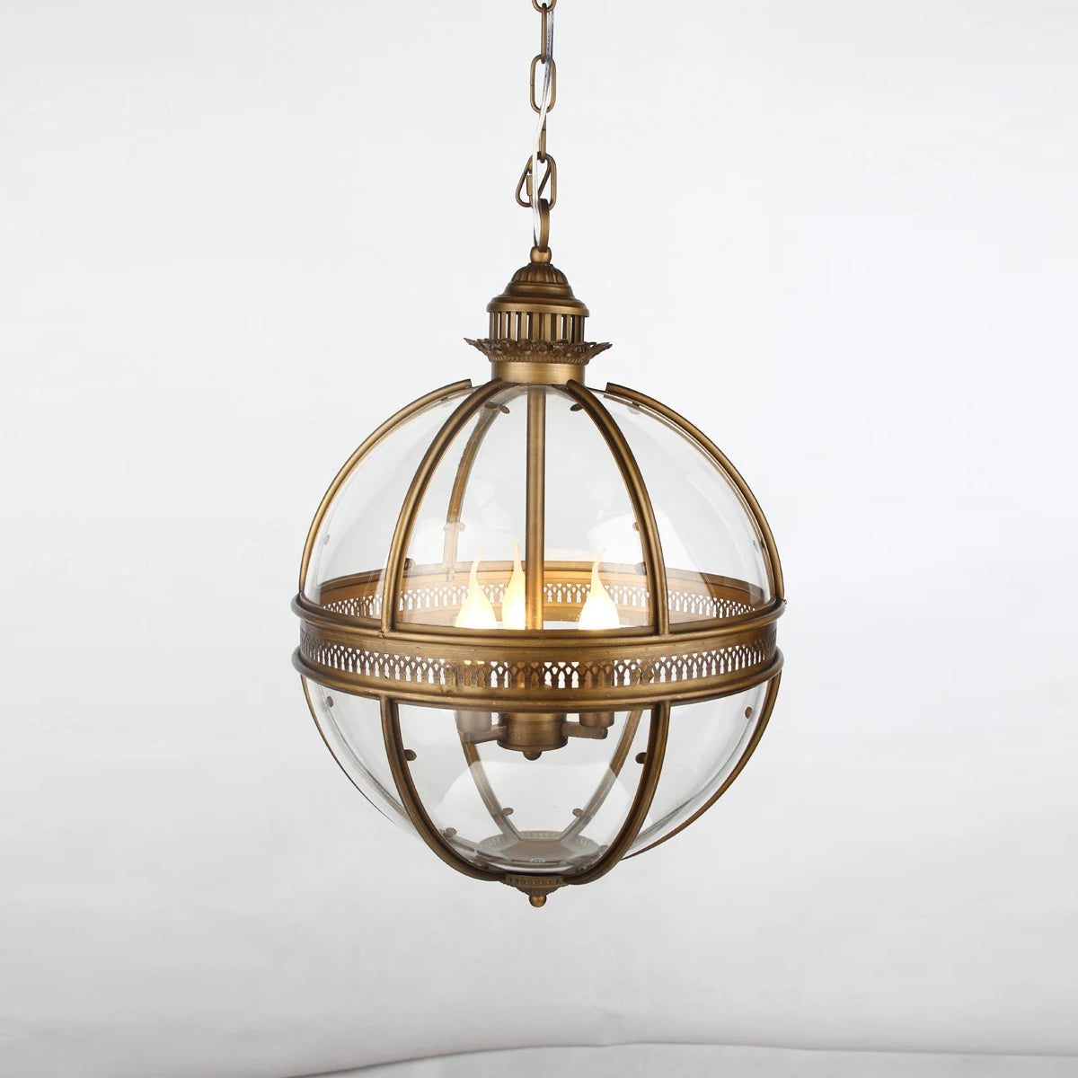 Plafonnier avec abat-jour en verre sphérique, douille E12, raccordement filaire, luminaire suspendu pour table de salle à manger, îlot de cuisine, coin-repas, style ferme moderne