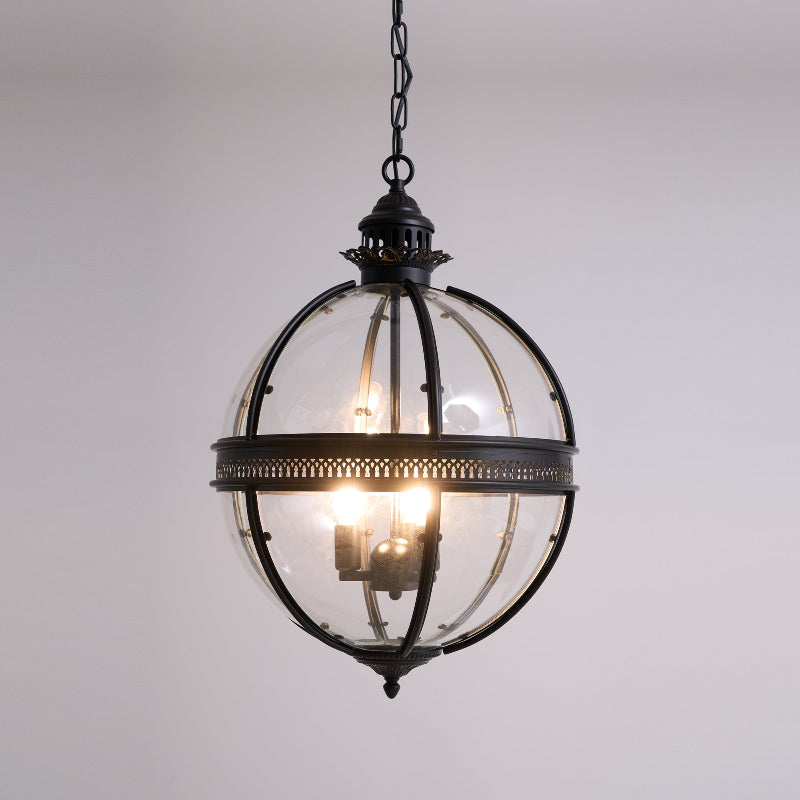 Plafonnier avec abat-jour en verre sphérique, douille E12, raccordement filaire, luminaire suspendu pour table de salle à manger, îlot de cuisine, coin-repas, style ferme moderne