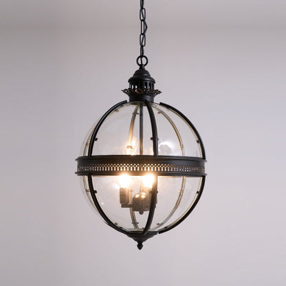 Plafonnier avec abat-jour en verre sphérique, douille E12, raccordement filaire, luminaire suspendu pour table de salle à manger, îlot de cuisine, coin-repas, style ferme moderne