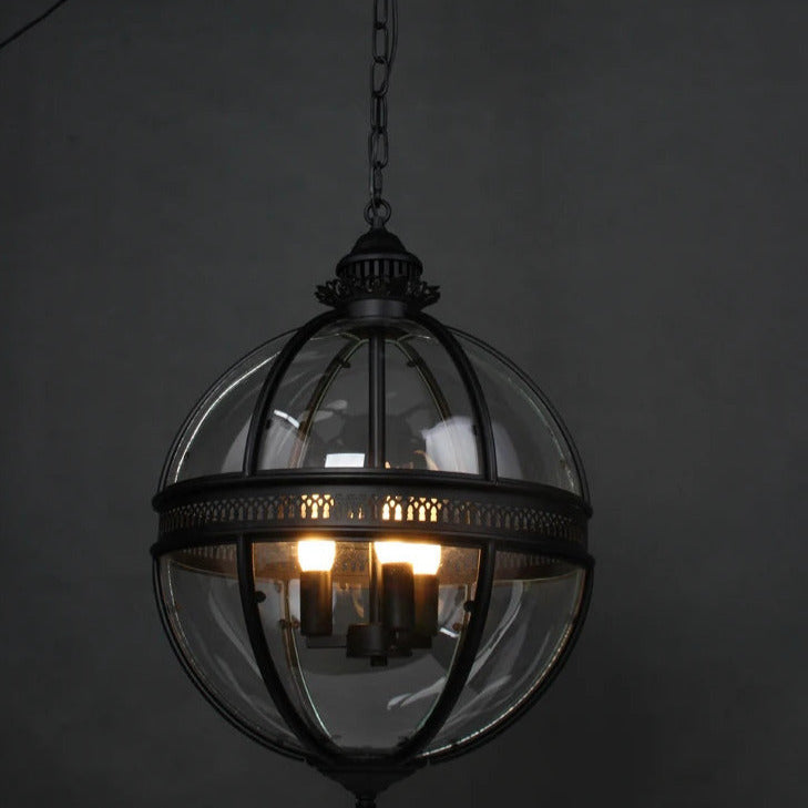 Plafonnier avec abat-jour en verre sphérique, douille E12, raccordement filaire, luminaire suspendu pour table de salle à manger, îlot de cuisine, coin-repas, style ferme moderne