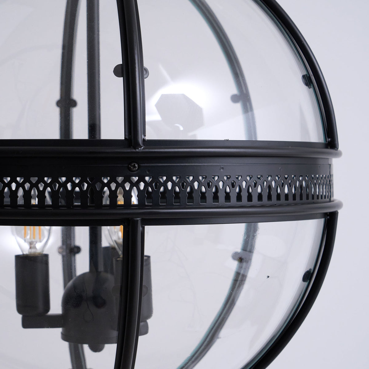 Plafonnier avec abat-jour en verre sphérique, douille E12, raccordement filaire, luminaire suspendu pour table de salle à manger, îlot de cuisine, coin-repas, style ferme moderne