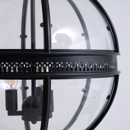 Plafonnier avec abat-jour en verre sphérique, douille E12, raccordement filaire, luminaire suspendu pour table de salle à manger, îlot de cuisine, coin-repas, style ferme moderne