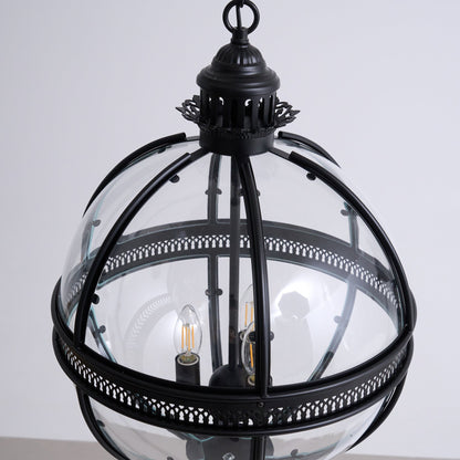 Plafonnier avec abat-jour en verre sphérique, douille E12, raccordement filaire, luminaire suspendu pour table de salle à manger, îlot de cuisine, coin-repas, style ferme moderne