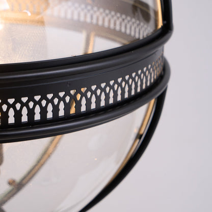 Plafonnier avec abat-jour en verre sphérique, douille E12, raccordement filaire, luminaire suspendu pour table de salle à manger, îlot de cuisine, coin-repas, style ferme moderne