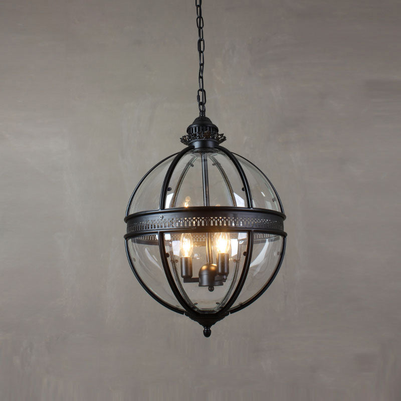 Plafonnier avec abat-jour en verre sphérique, douille E12, raccordement filaire, luminaire suspendu pour table de salle à manger, îlot de cuisine, coin-repas, style ferme moderne